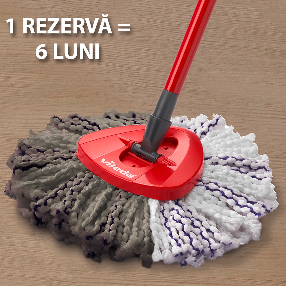 Rezerva mop VILEDA Turbo 3 in 1, microfibra, alb