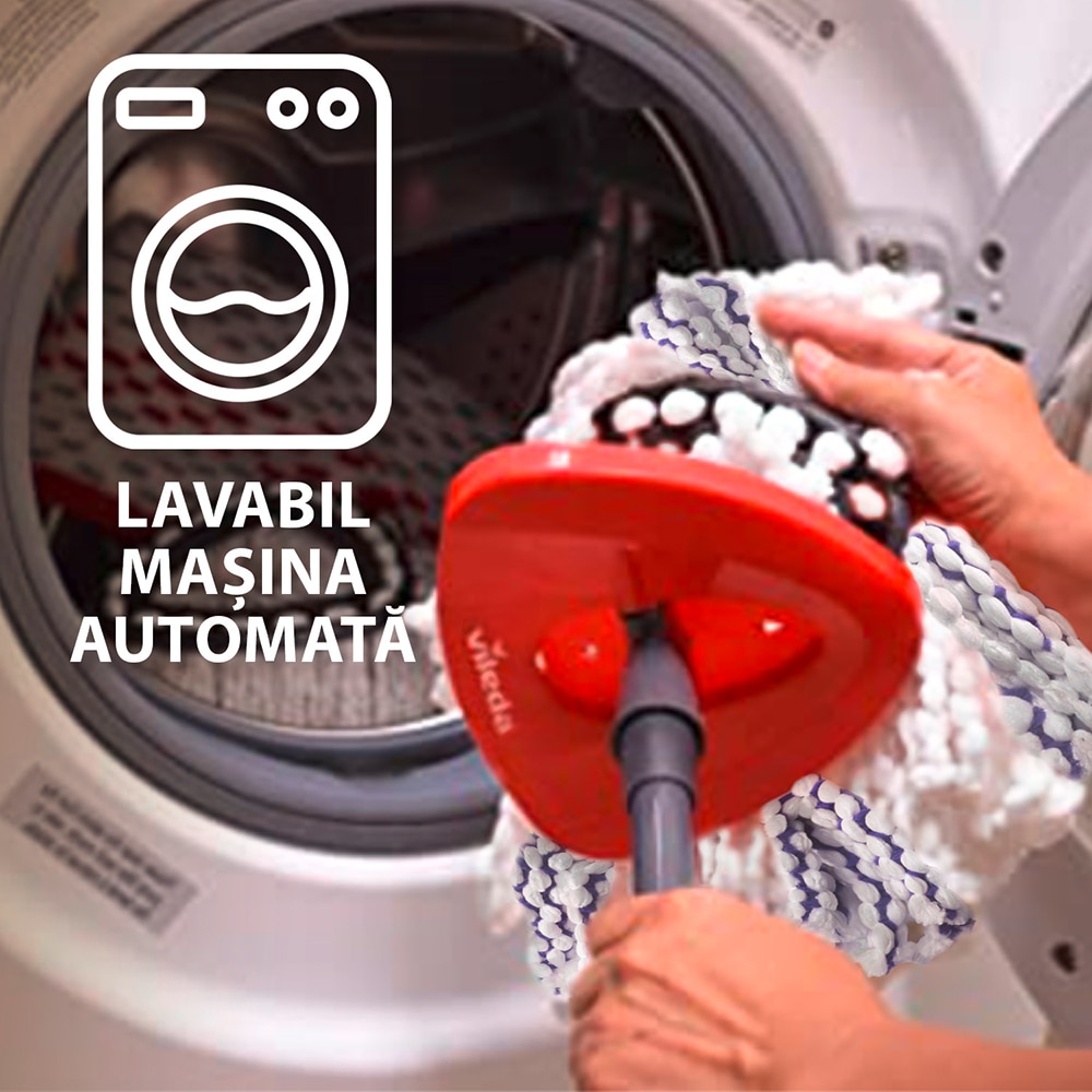 Rezerva mop VILEDA Turbo 3 in 1, microfibra, alb