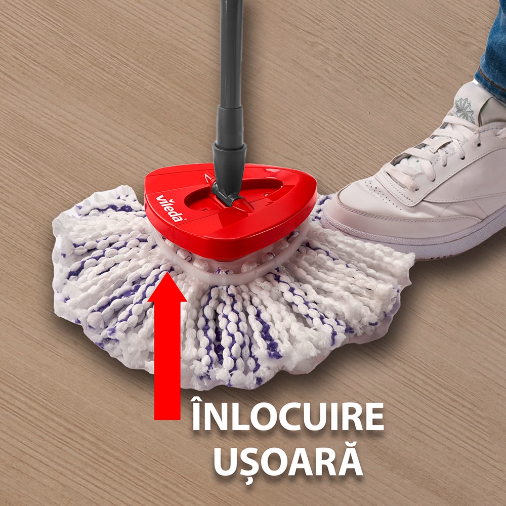 Rezerva mop VILEDA Turbo 3 in 1, microfibra, alb
