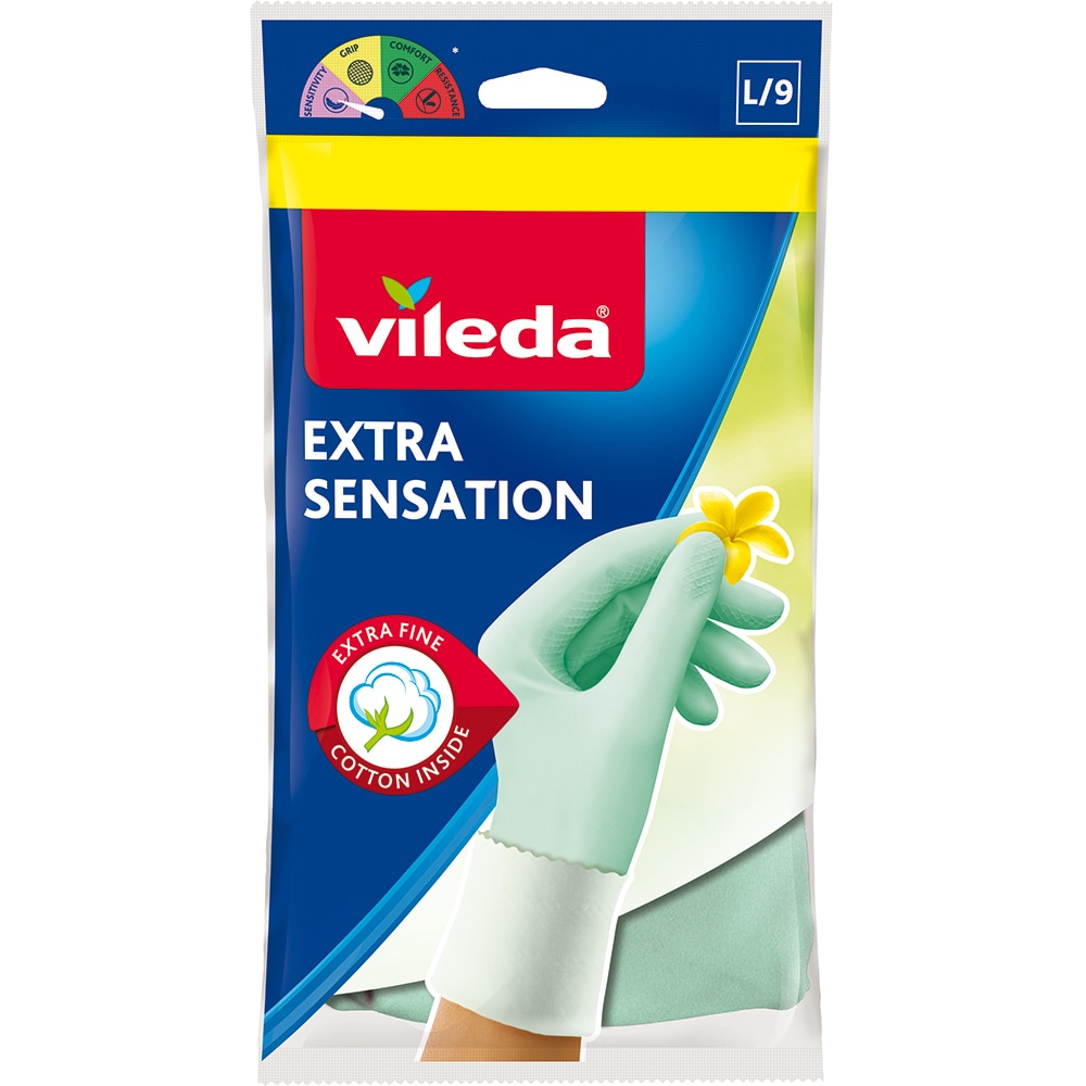 Manusi menaj VILEDA Extra Sensation, latex, marimea L