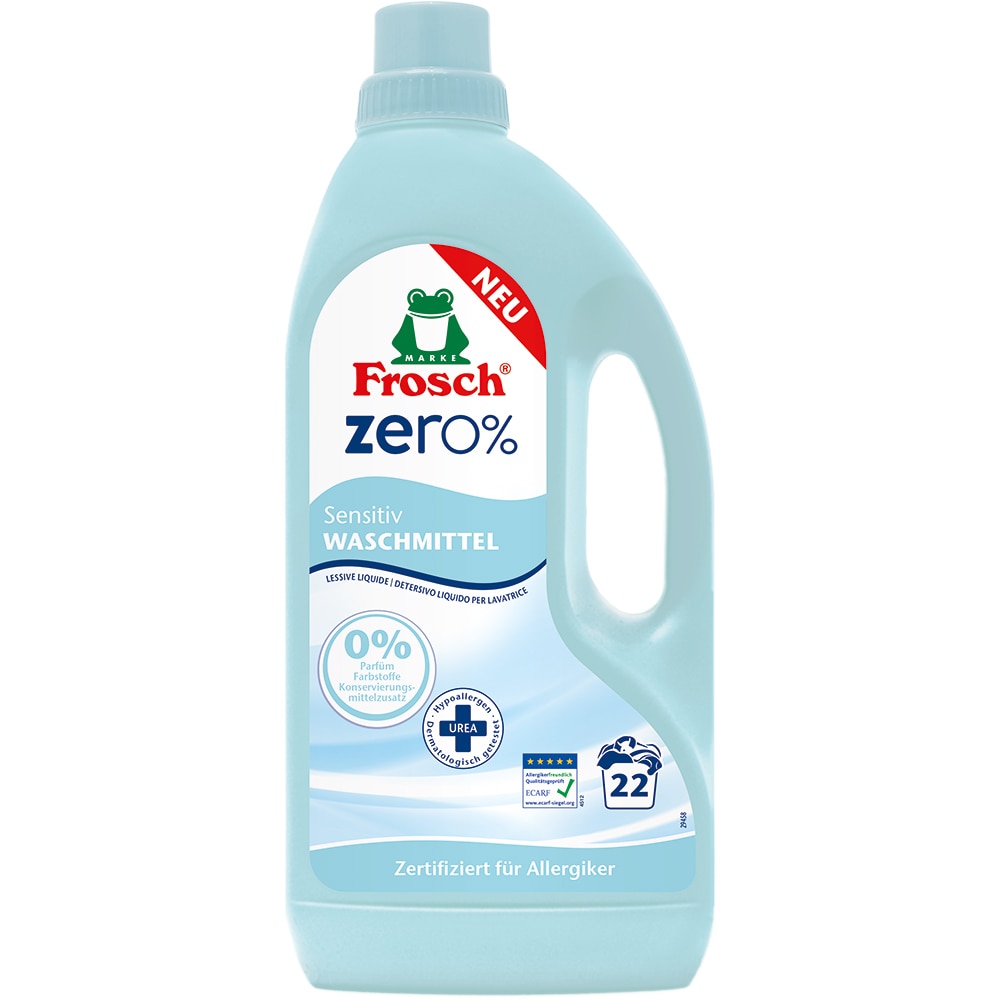 Detergent lichid FROSCH Zero Sensitive, 1.5 l, 22 spalari