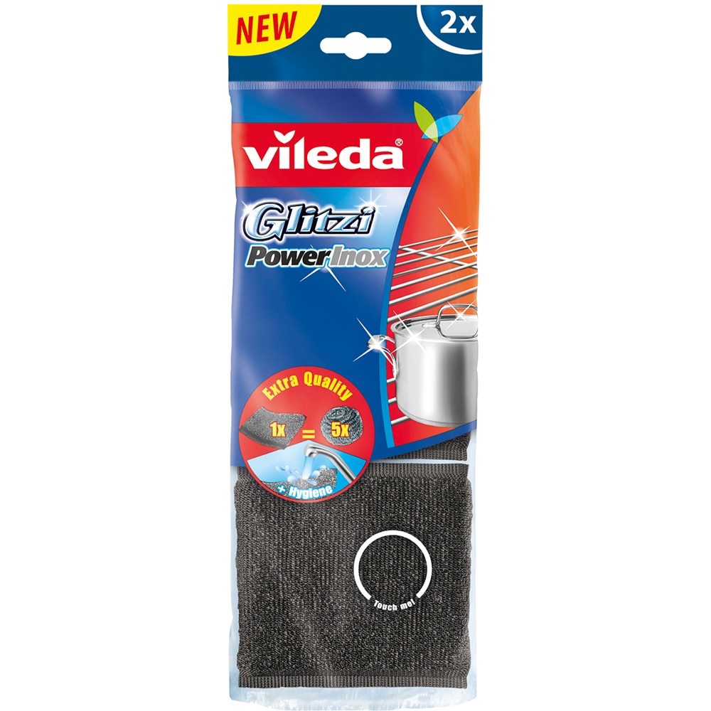 Burete vase spiralat VILEDA Glitzi Power Inox, 2 bucati