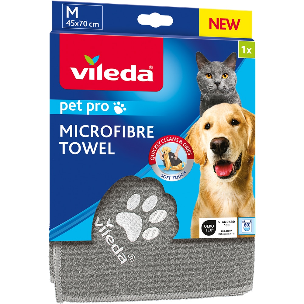 Prosop microfibra VILEDA Pet Pro M, 45 x 70 cm, gri