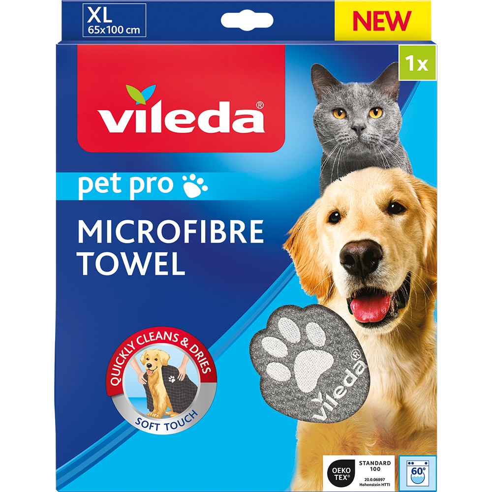 Prosop microfibra VILEDA Pet Pro XL, 65 x 100 cm, gri