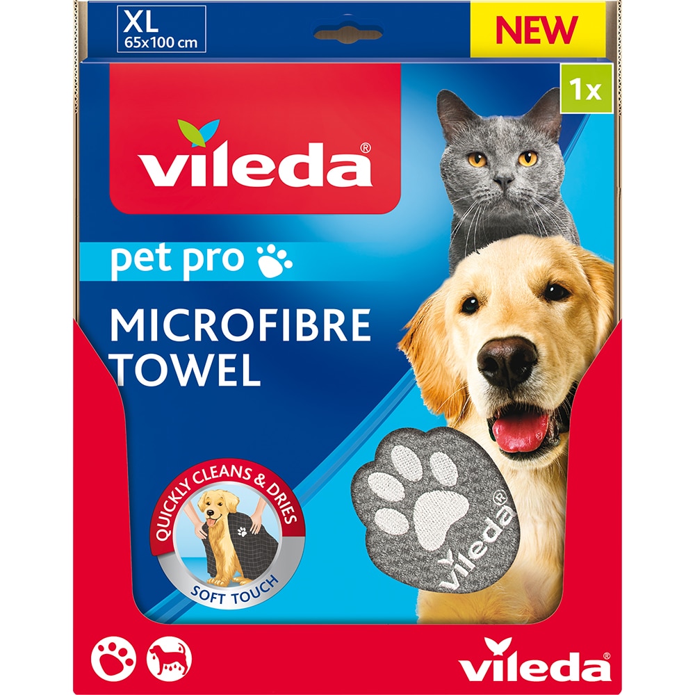 Prosop microfibra VILEDA Pet Pro XL, 65 x 100 cm, gri