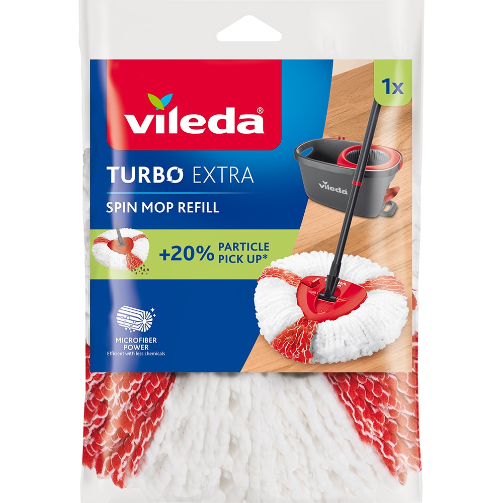 Rezerva mop VILEDA Turbo Extra, alb-rosu
