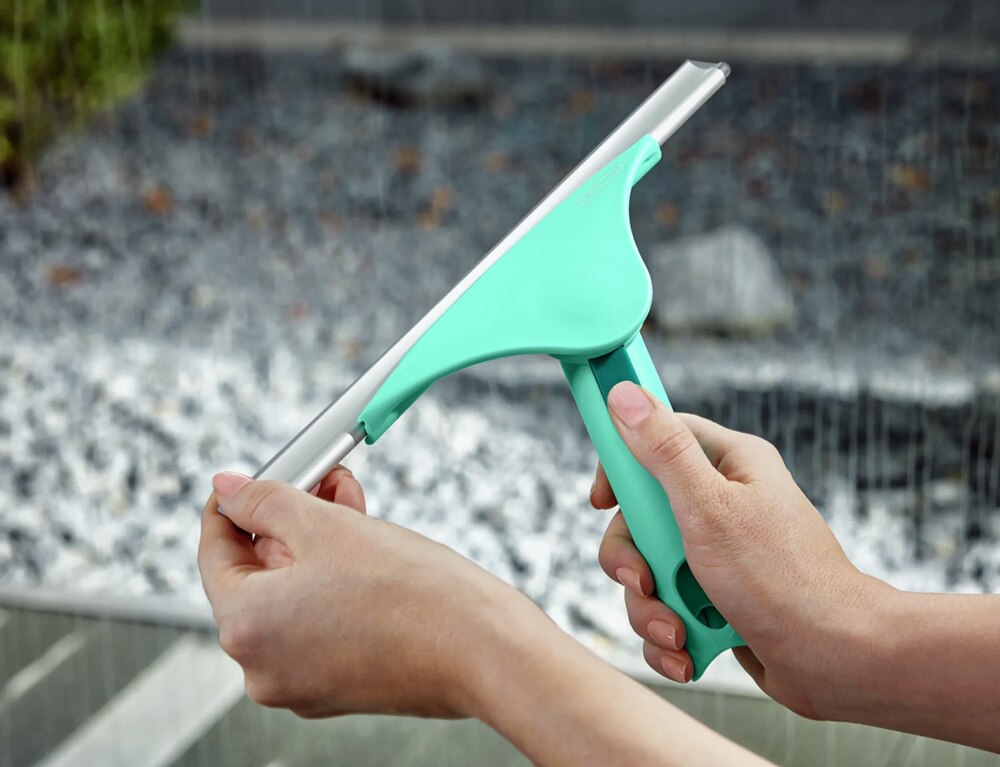 Stergator geamuri cu maner telescopic LEIFHEIT PowerSlide, turcoaz