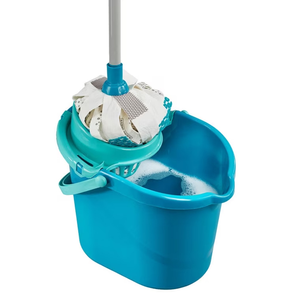 Set galeata cu storcator + mop + maner LEIFHEIT Power, turcoaz