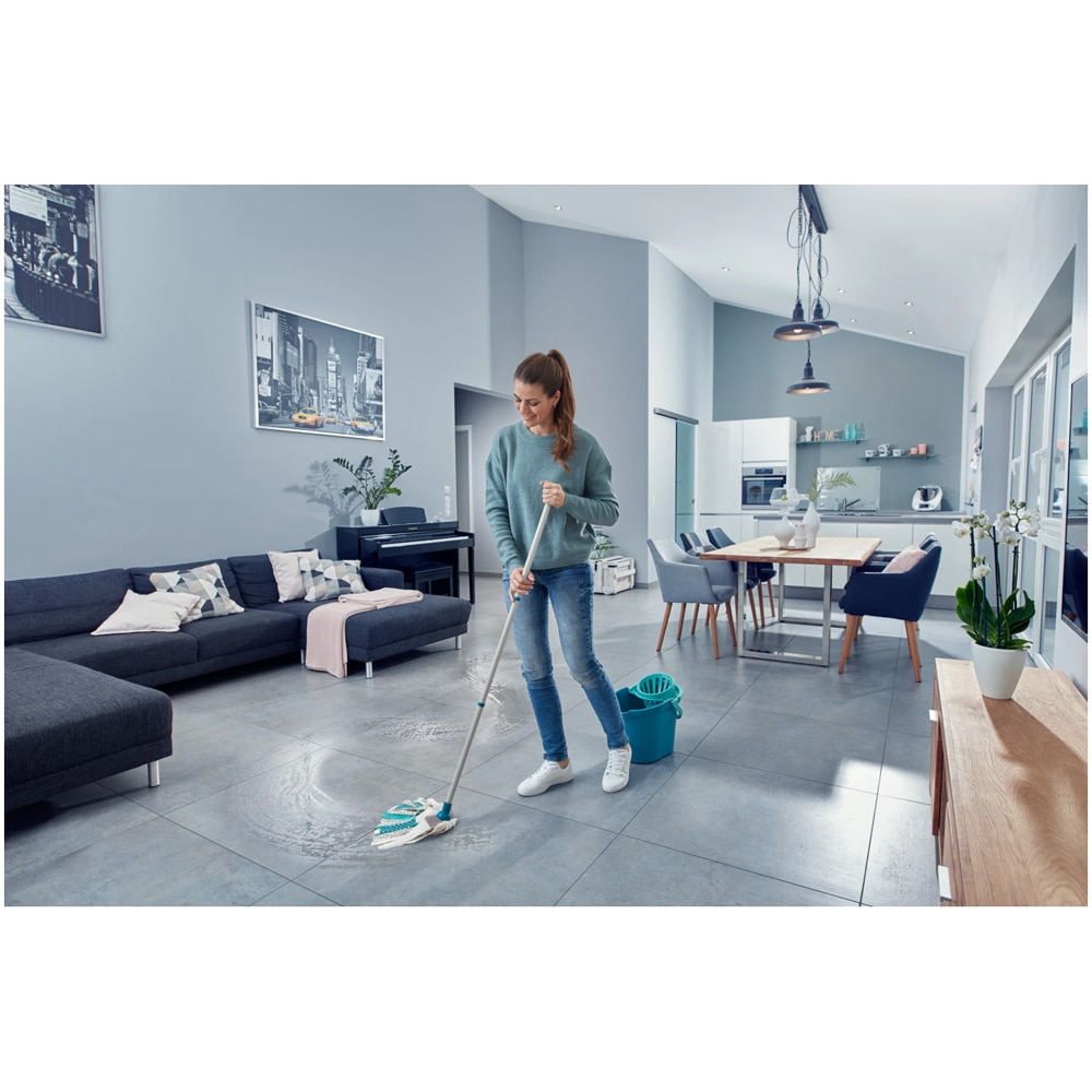 Set galeata cu storcator + mop + maner LEIFHEIT Power, turcoaz