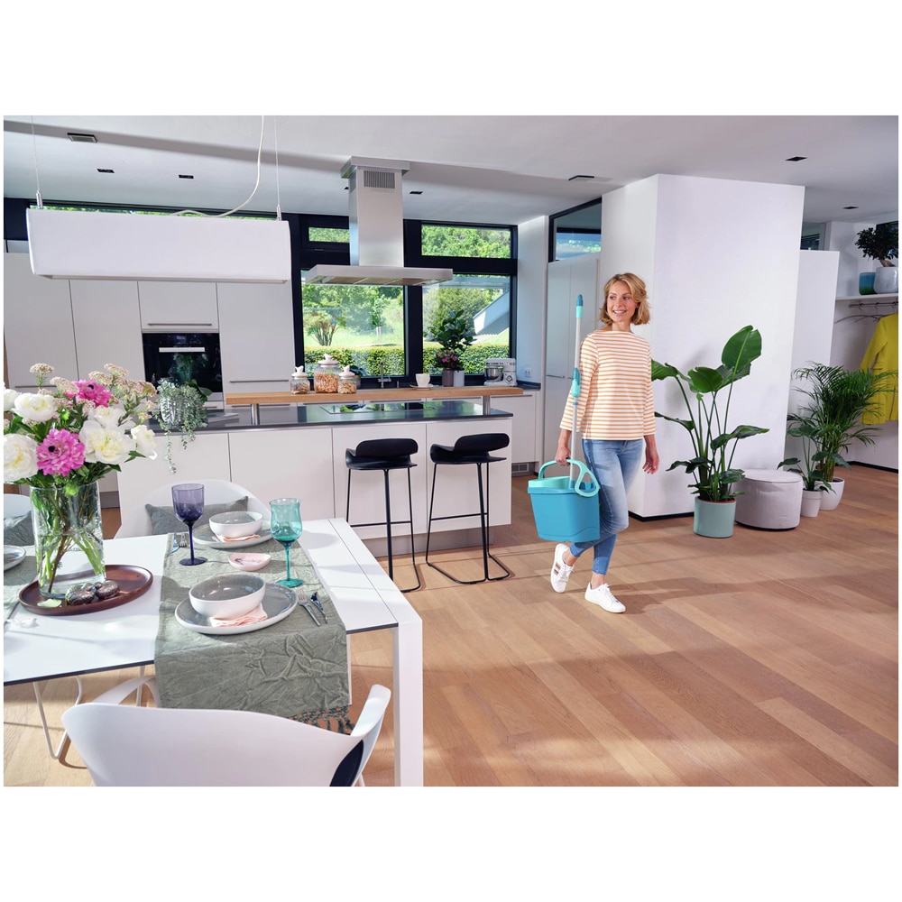 Set galeata cu storcator + mop + maner LEIFHEIT Clean Twist, verde