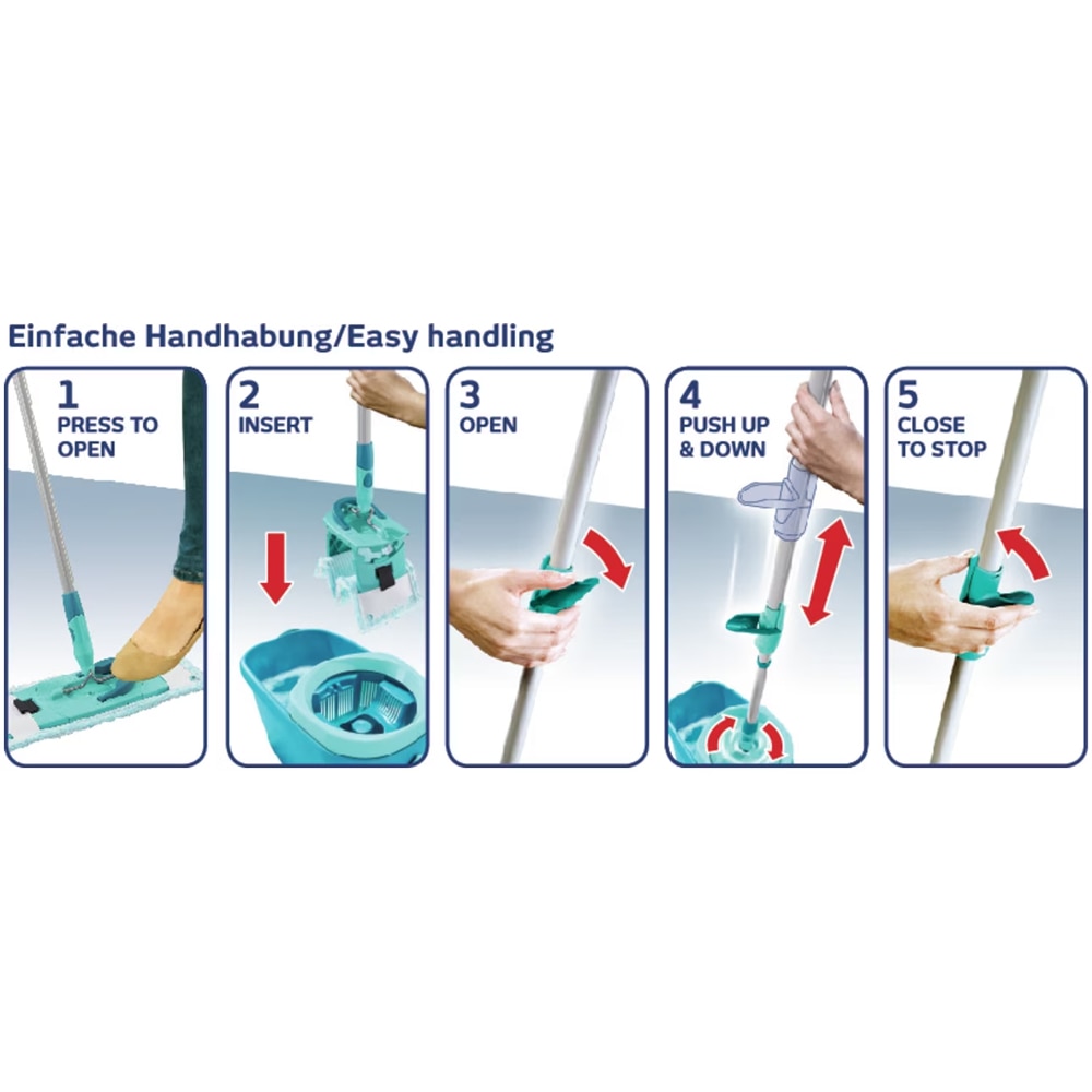 Set galeata cu storcator + mop + maner LEIFHEIT Clean Twist, verde