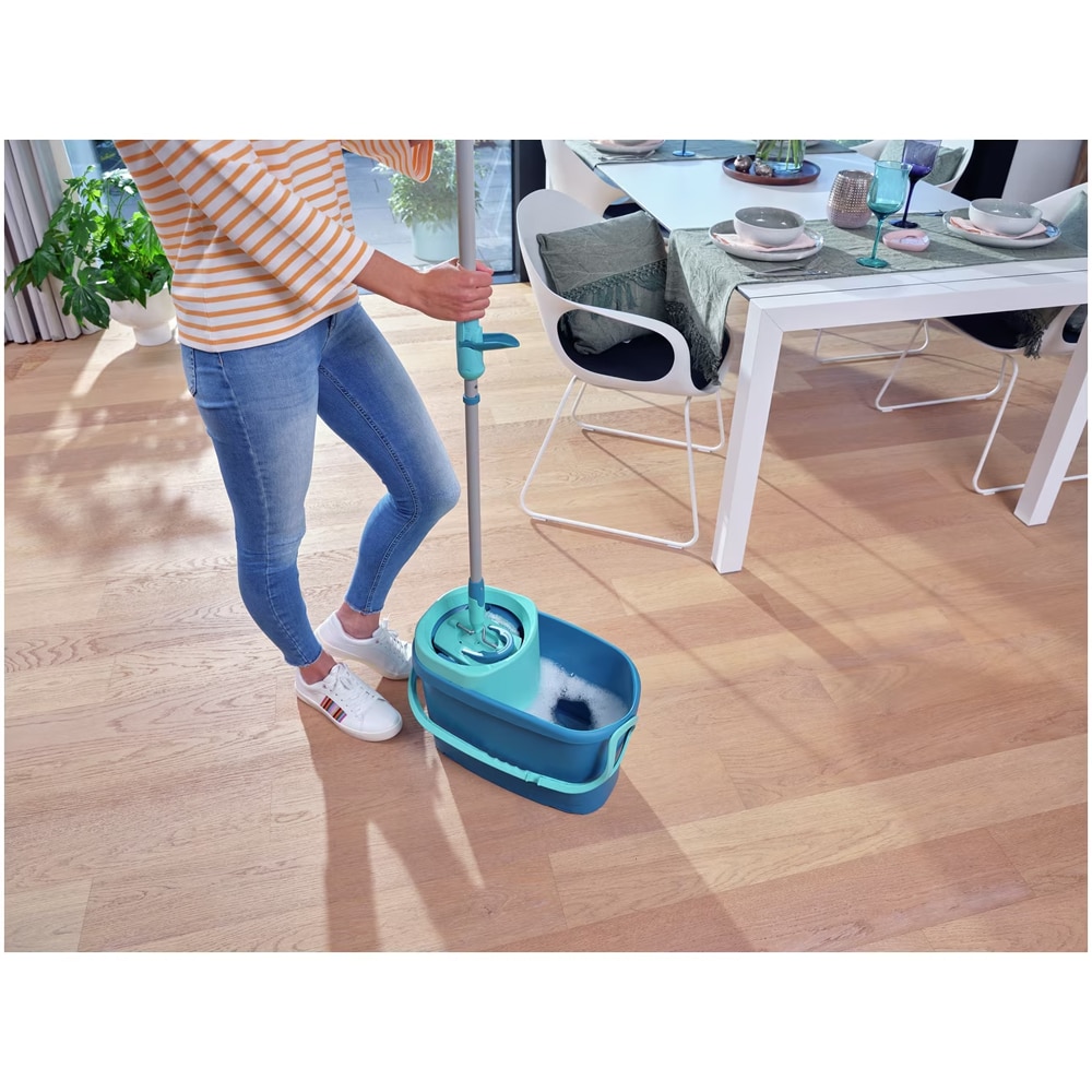 Set galeata cu storcator + mop + maner LEIFHEIT Clean Twist, verde