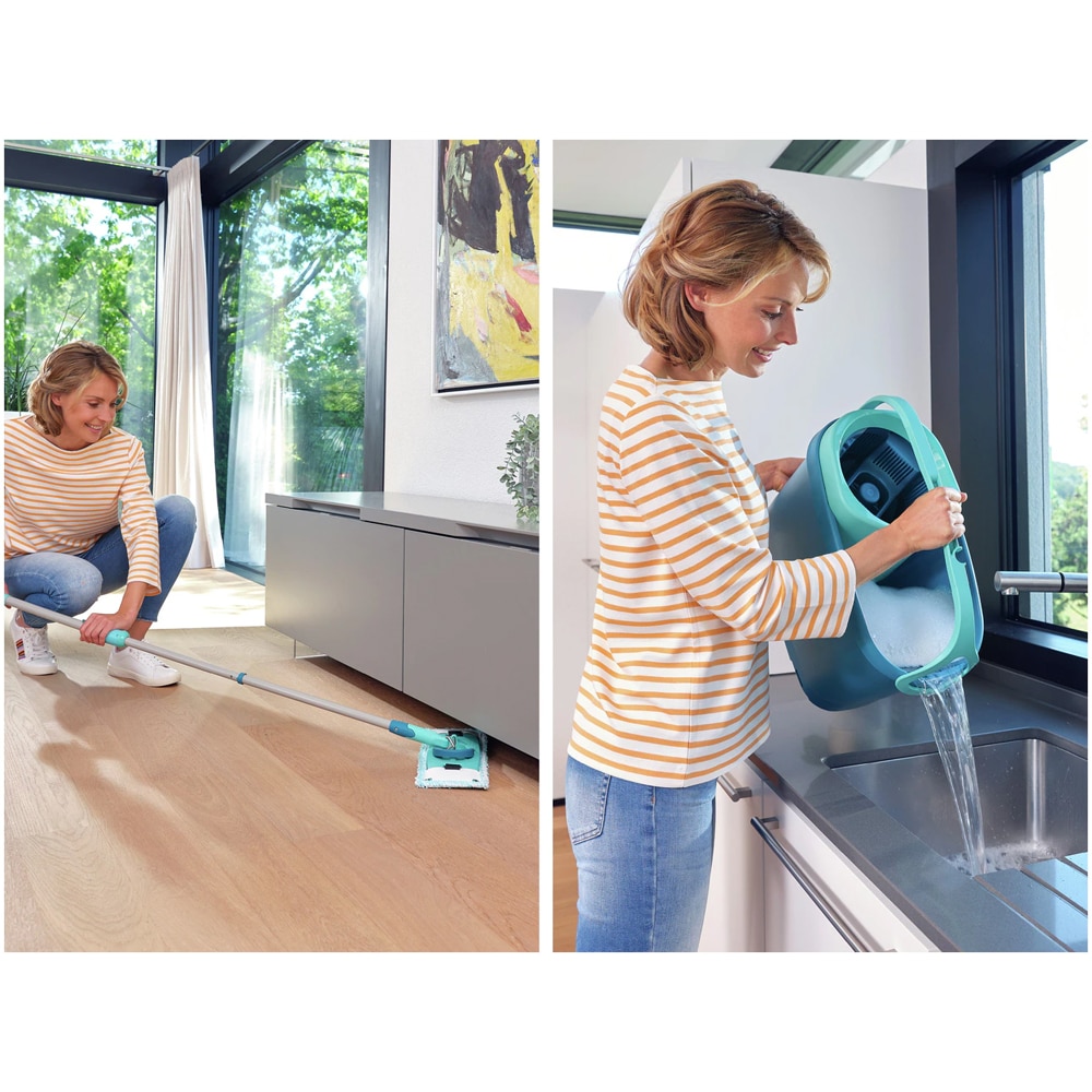 Set galeata cu storcator + mop + maner LEIFHEIT Clean Twist, verde