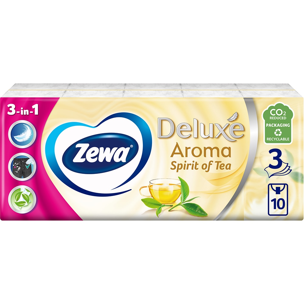 Servetele nazale ZEWA Deluxe Spirit of tea, 3 straturi, 10 pachete
