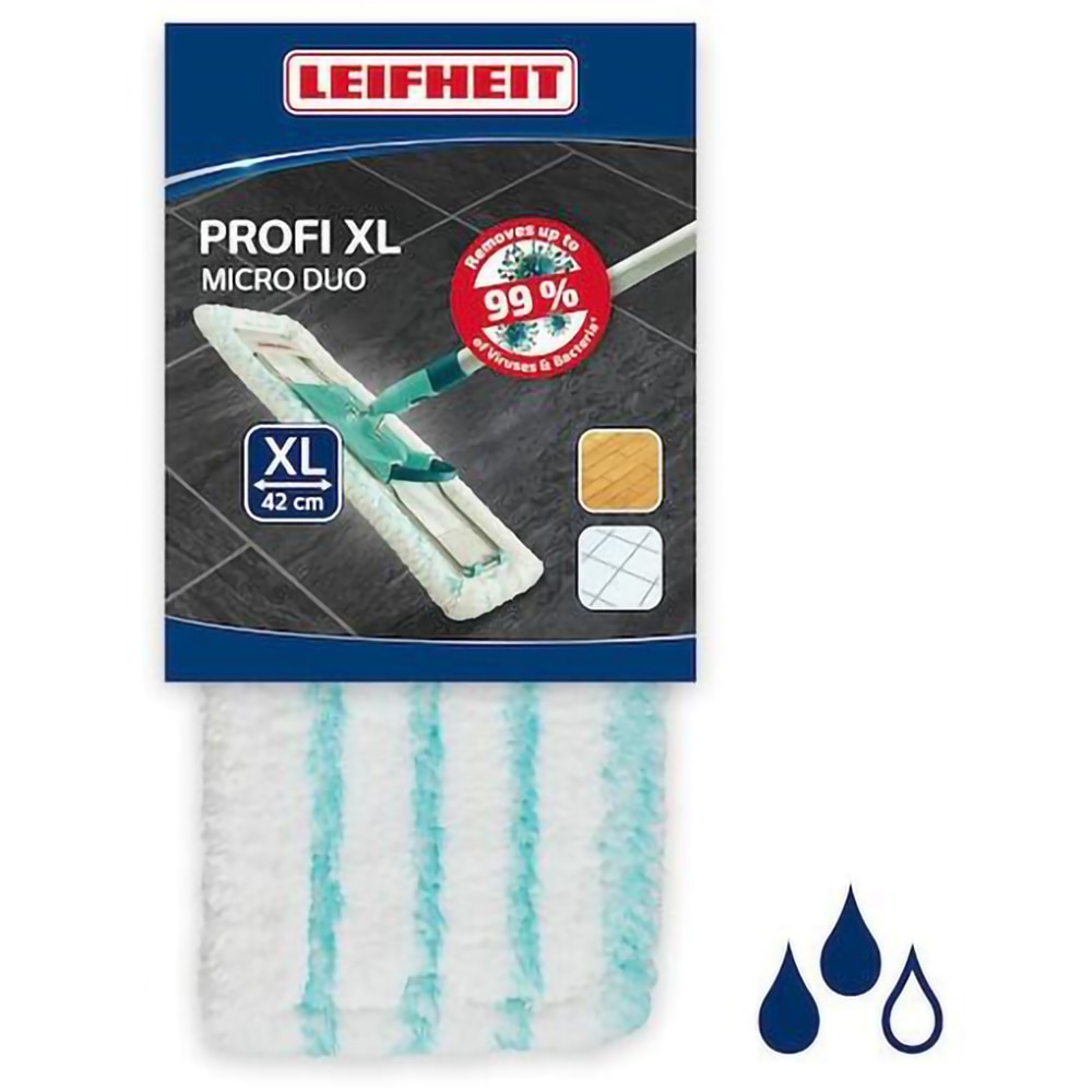 Rezerva mop plat LEIFHEIT Micro Duo, 42 cm, alb