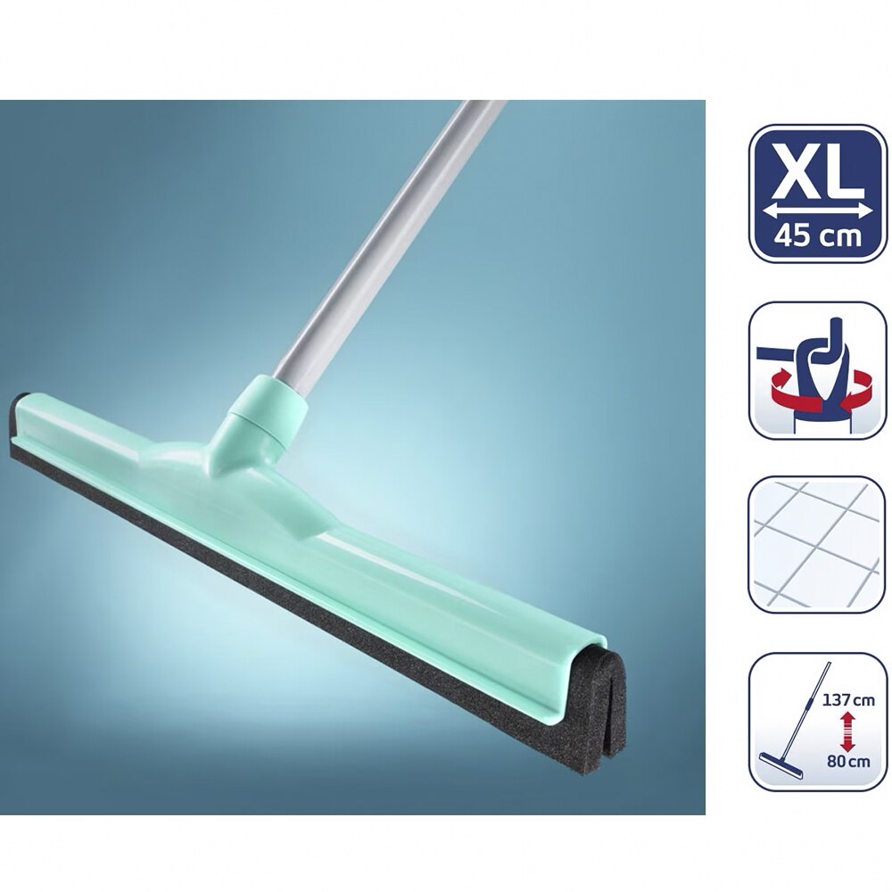 Racleta pardoseala cu maner telescopic LEIFHEIT, 80-137 cm, turcoaz