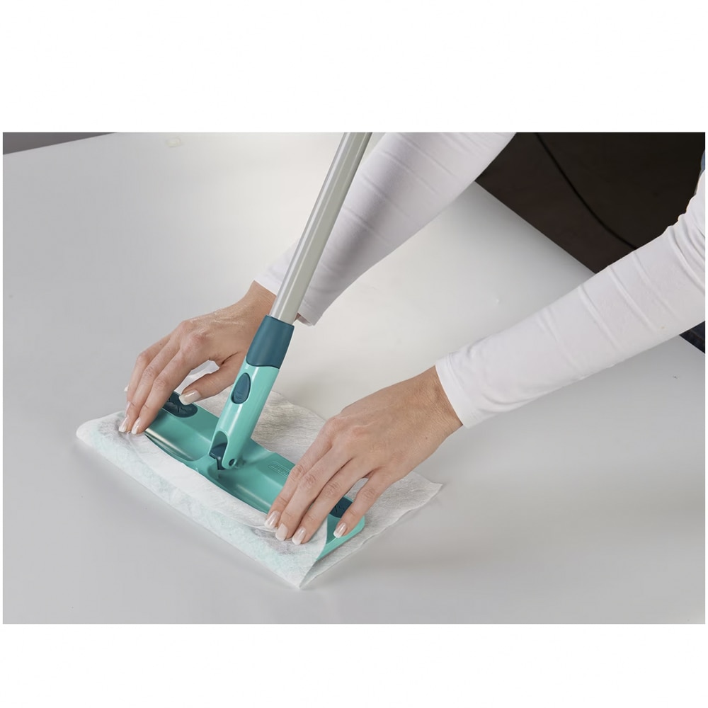 Set mop + maner + 5 rezerve LEIFHEIT Clean & Away, 25 cm, turcoaz-gri