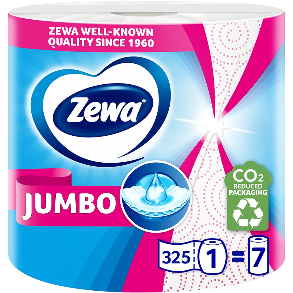 Prosoape de hartie ZEWA Jumbo Decor, 2 straturi, 1 rola, 325 foi