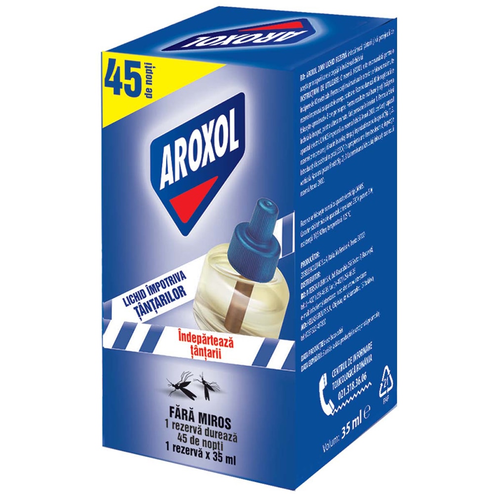 Rezerva aparat electric anti-tantari AROXOL, 45 Nopti, 35 ml