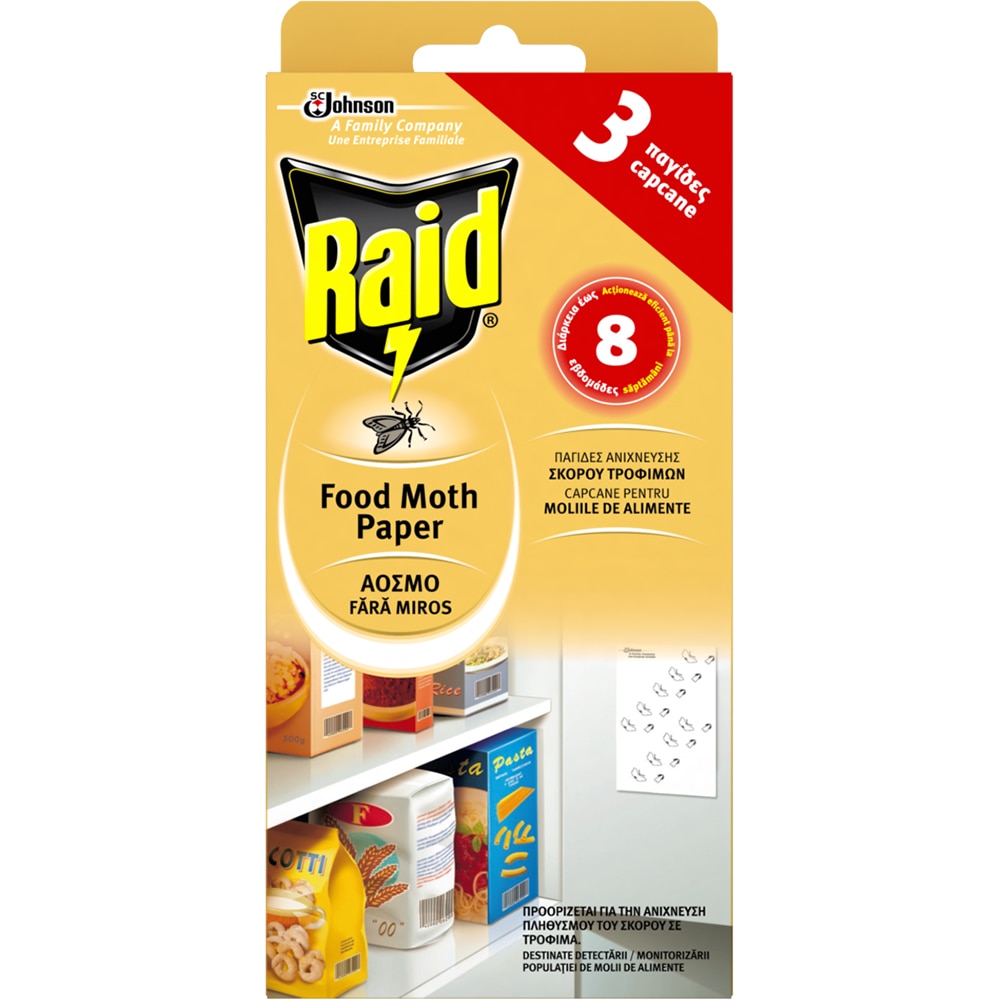 Benzi anti-molii de alimente RAID, 3 bucati