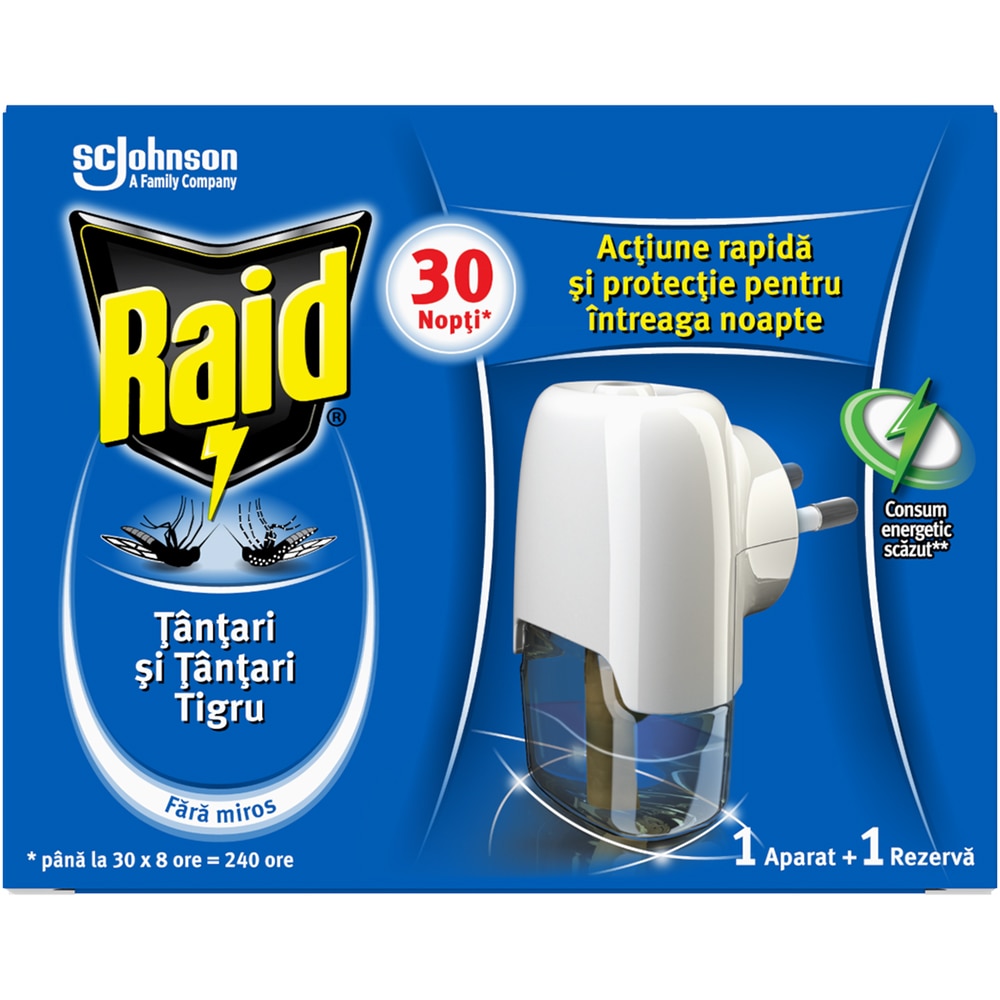Aparat electric anti-tantari RAID Liquid, 30 nopti, 21 ml