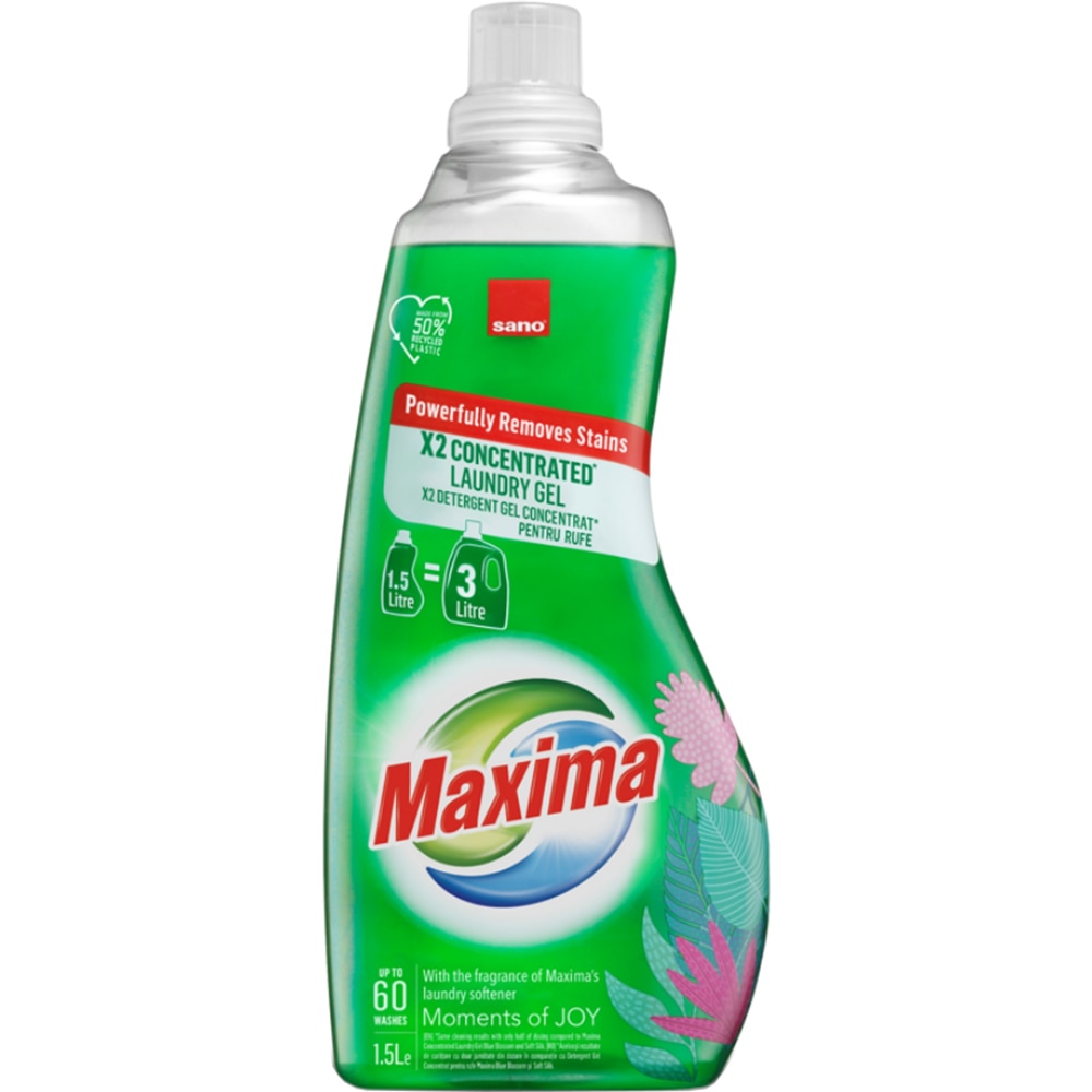 Detergent lichid concentrat SANO Maxima Moments of Joy, 1.5 l, 60 spalari