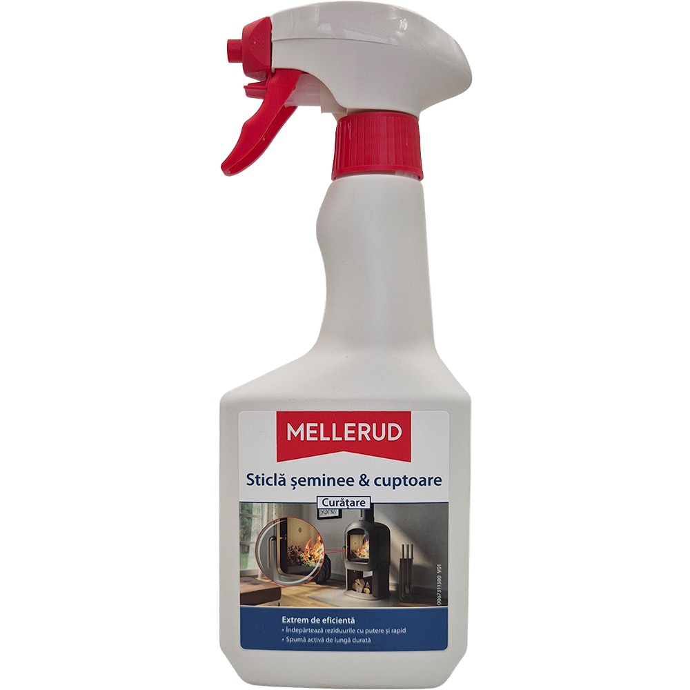 Solutie de curatare MELLERUD 760016, Sticla seminee & cuptoare, 500 ml