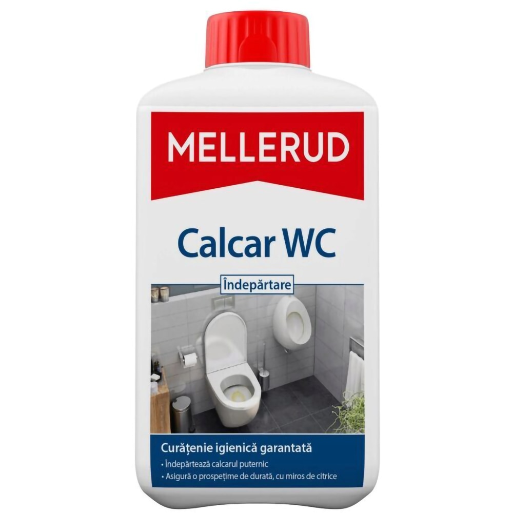 Solutie indepartare calcar si depuneri vase toaleta MELLERUD, 1 l