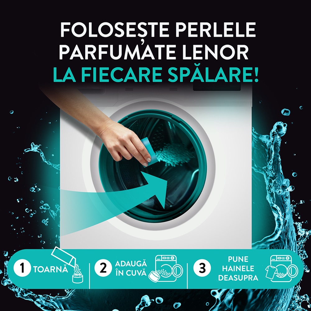 Perle parfumate LENOR Unstoppables, Fresh, 495 g, 40 spalari