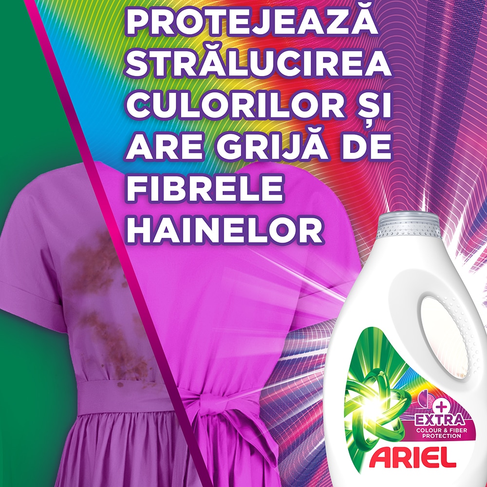 Detergent lichid ARIEL Extra Color & Fiber Protection, 1.575 l, 35 spalari