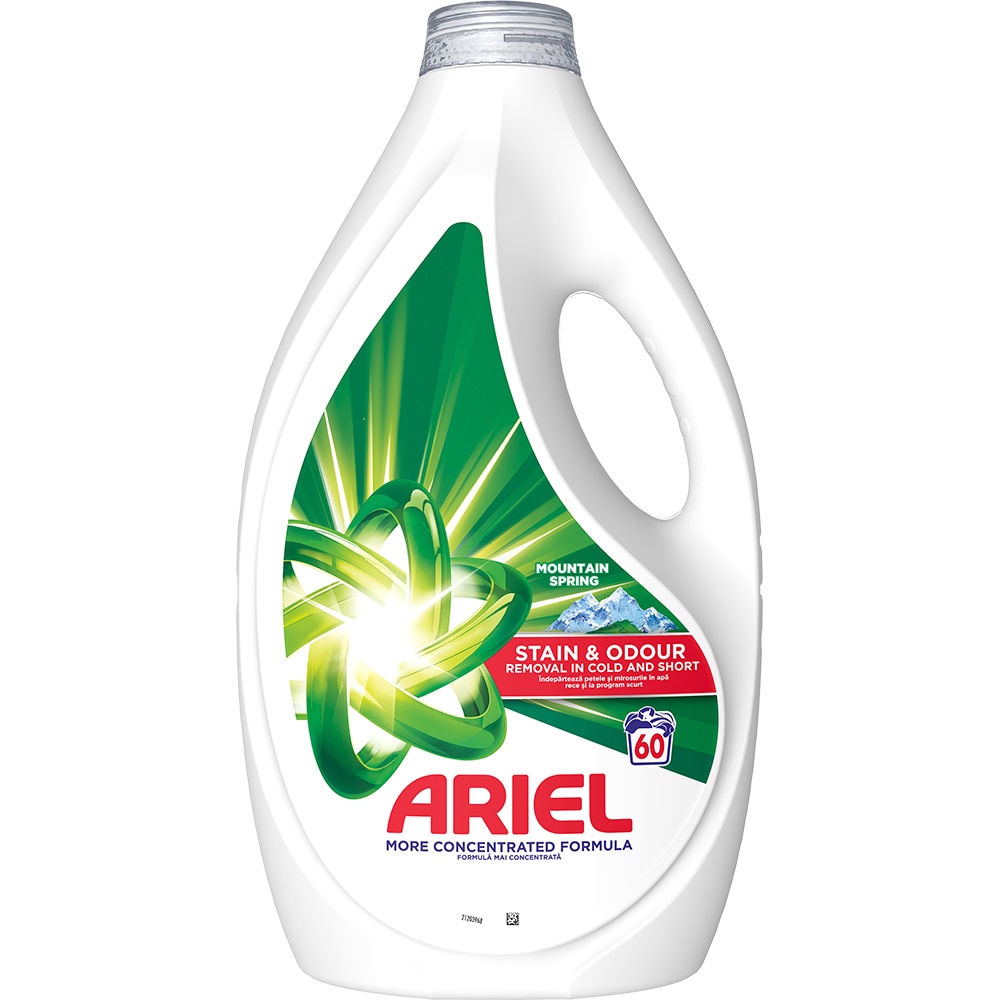 Detergent lichid Ariel Mountain Spring, 2.7 l, 60 spalari