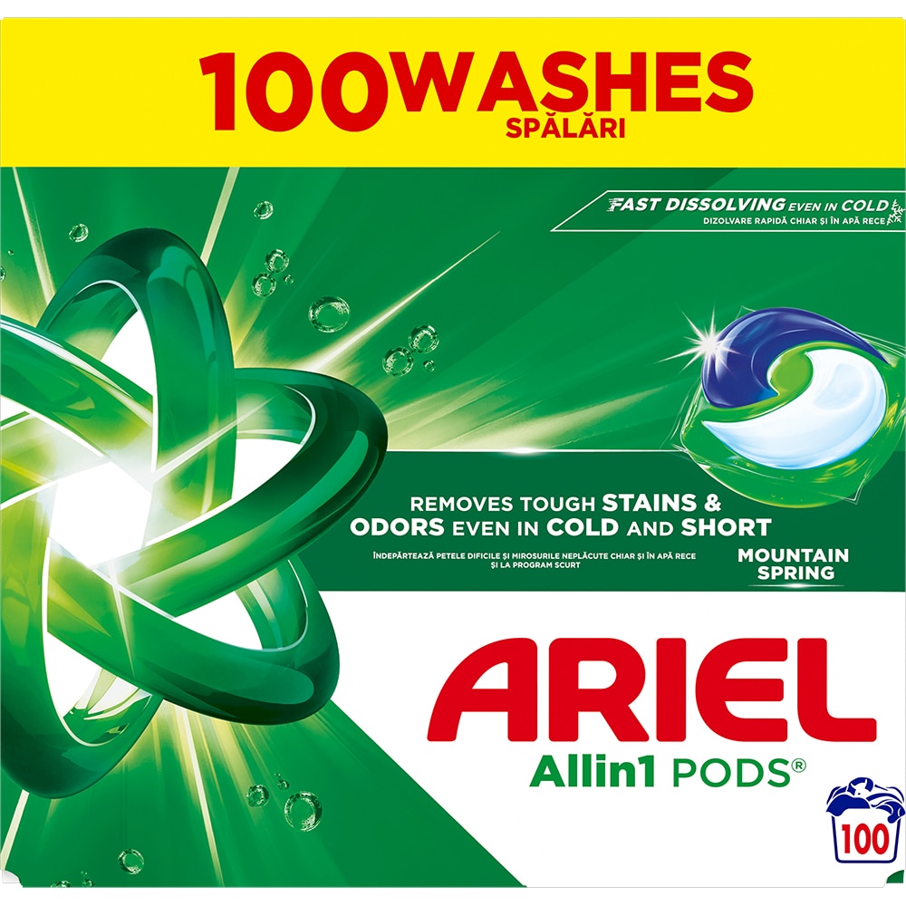 Detergent capsule ARIEL Allin1 PODS Mountain Spring, 100 spalari