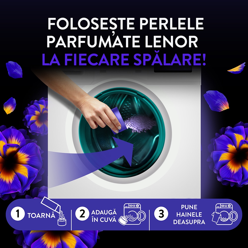Perle parfumate LENOR Unstoppables, Violet Fresh, 270 g, 22 spalari