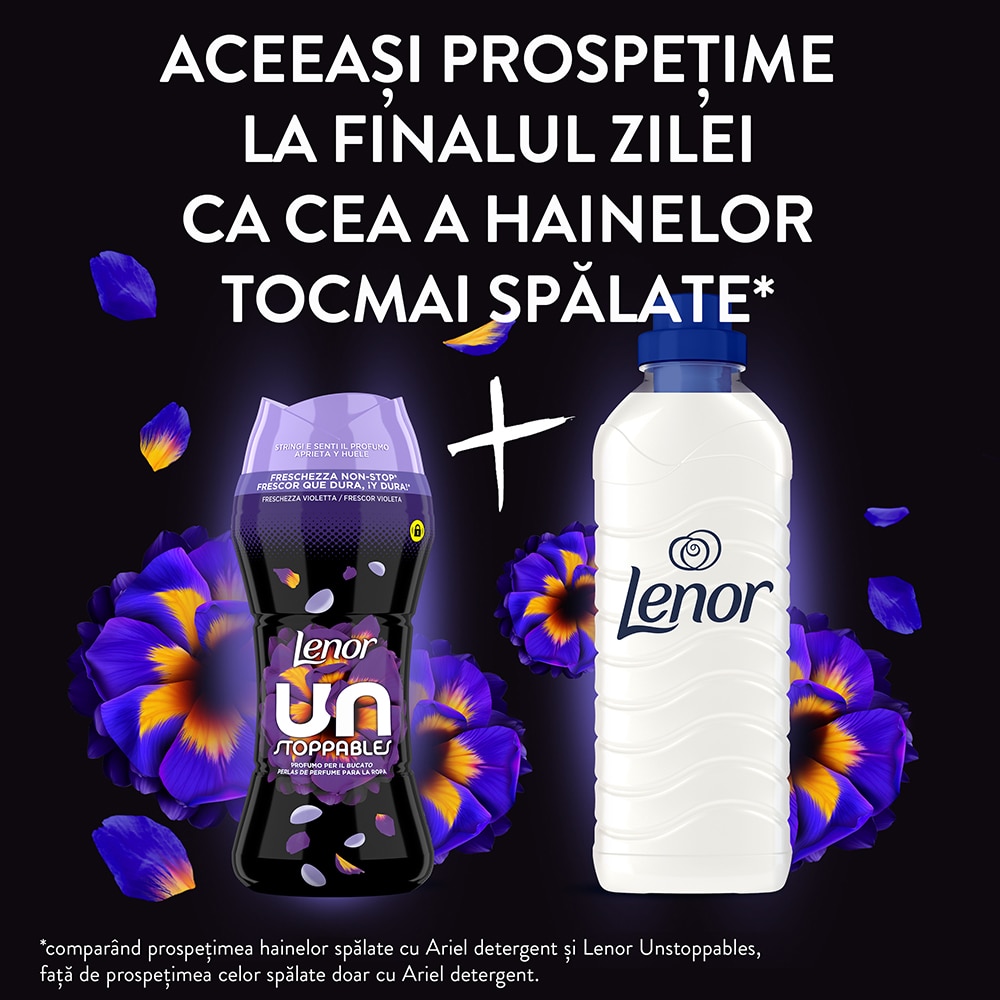 Perle parfumate LENOR Unstoppables, Violet Fresh, 270 g, 22 spalari