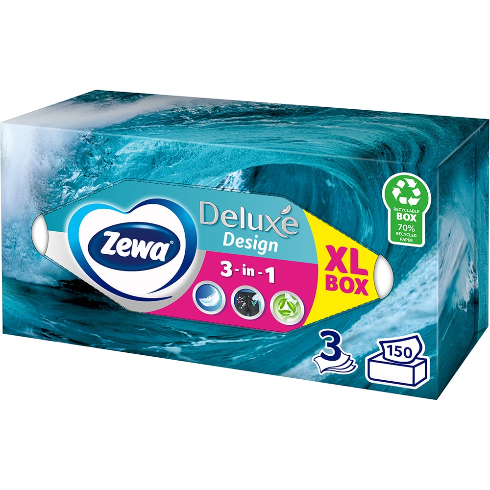 Servetele faciale ZEWA Deluxe Design, 3 straturi, 150 bucati