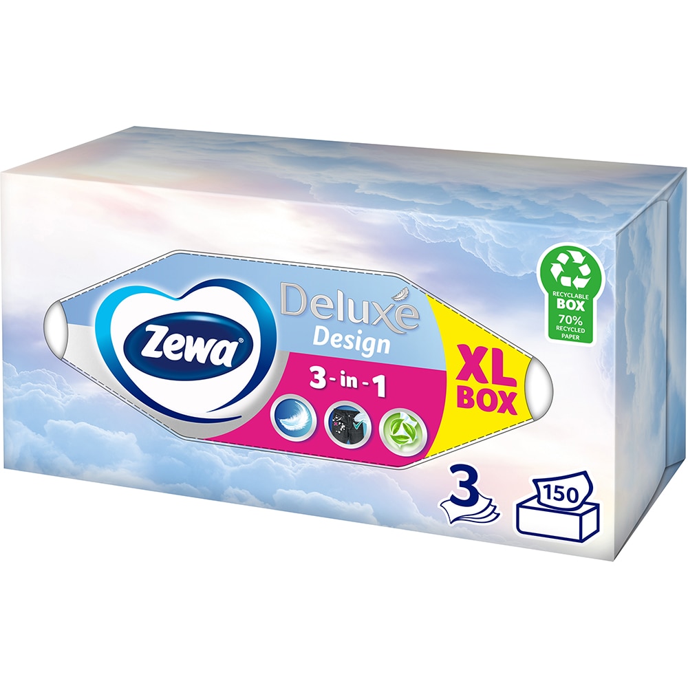 Servetele faciale ZEWA Deluxe Design, 3 straturi, 150 bucati