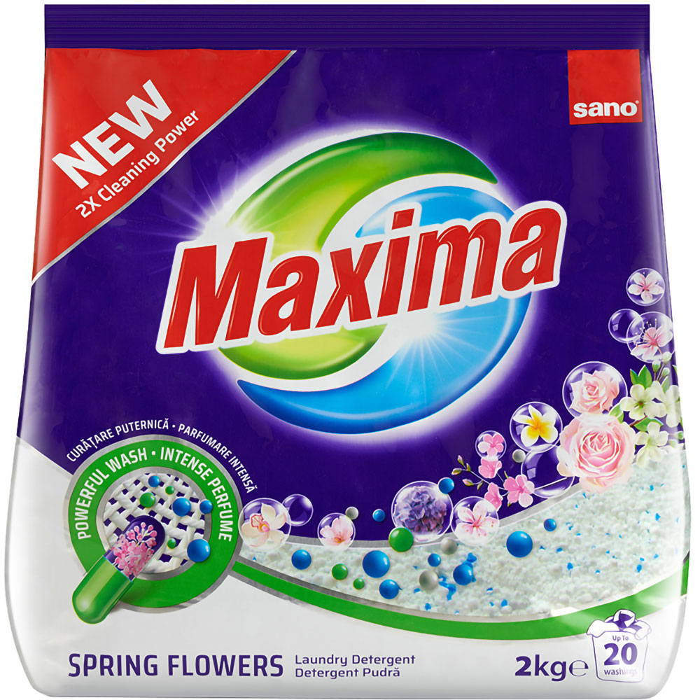 Detergent automat SANO Maxima Spring Flowers, 2 kg, 20 spalari