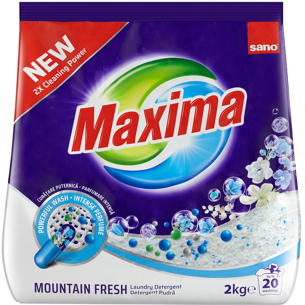 Detergent automat SANO Maxima Mountain Fresh, 2 kg, 20 spalari