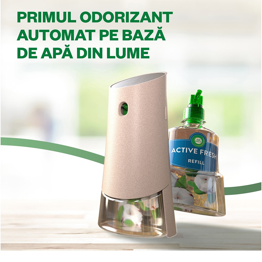 Rezerva odorizant de camera spray automat fara aerosoli AIR WICK Naturmatic, Zmeura si Lamaie verde, 228 ml