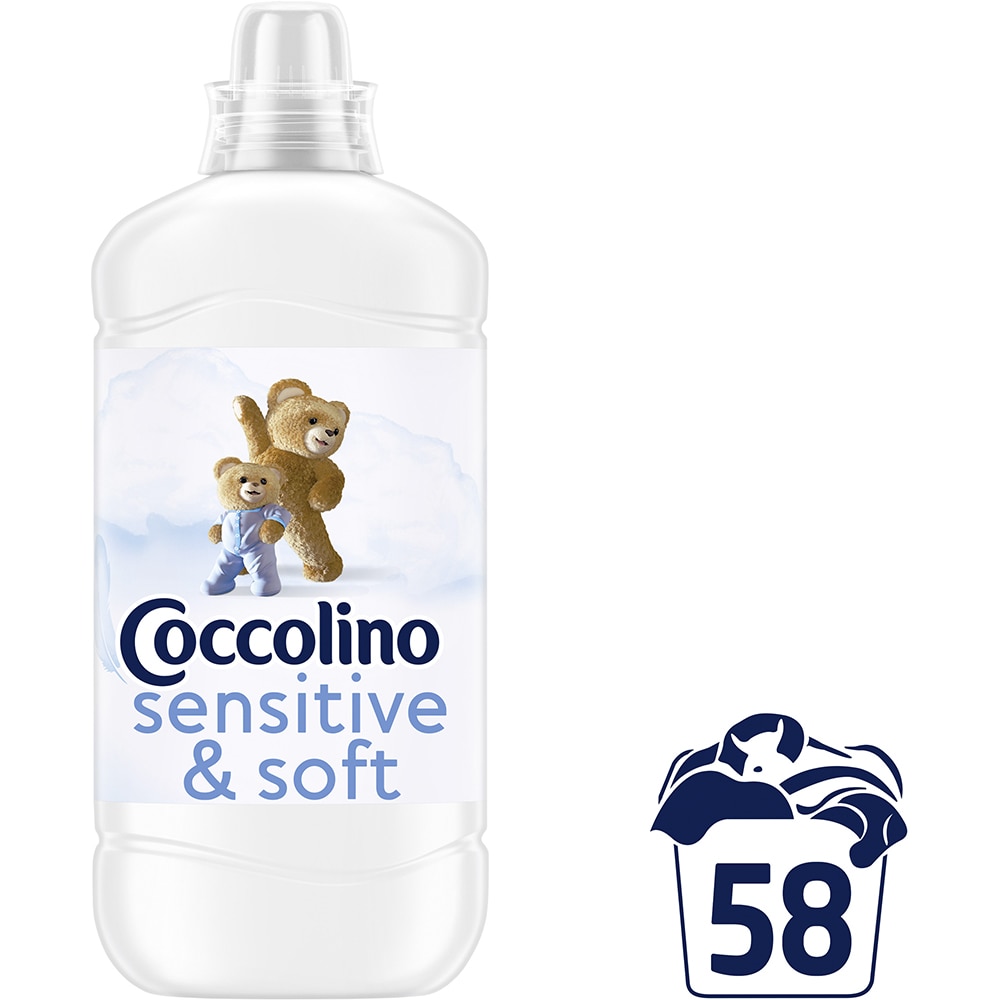 Balsam de rufe COCCOLINO Sensitive & Soft, 1.45 l, 58 spalari