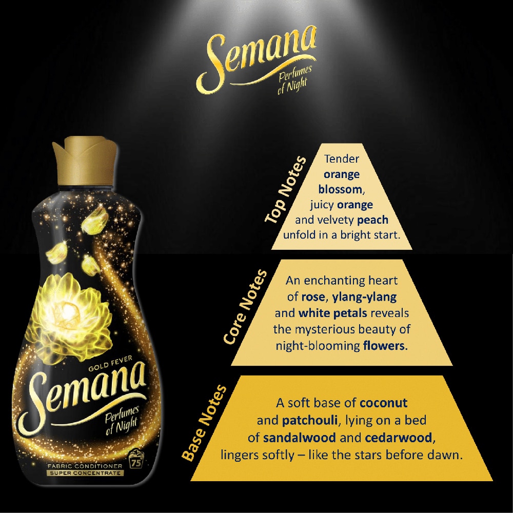 Balsam de rufe superconcentrat SEMANA Perfumes of Night Gold Fever, 1.65 l, 75 spalari