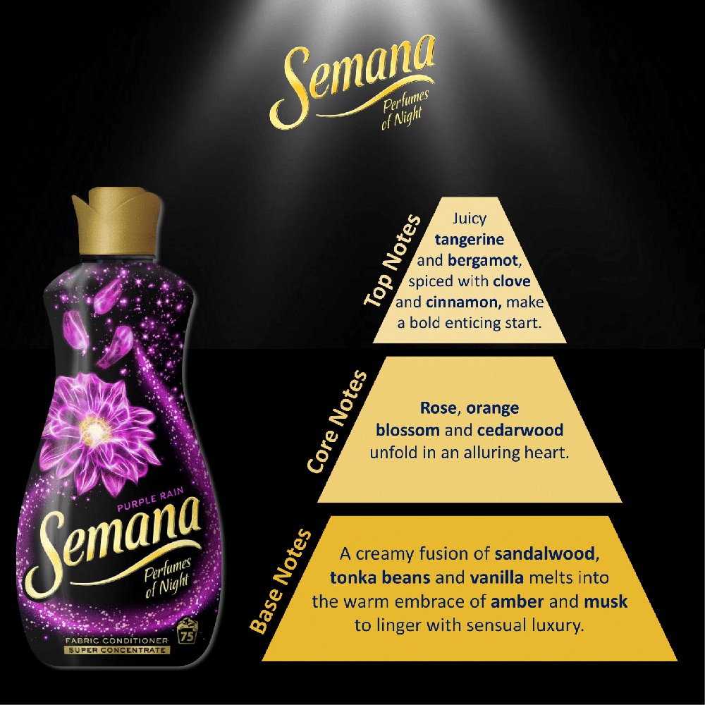 Balsam de rufe superconcentrat SEMANA Perfumes of Night Purple Rain, 1.65 l, 75 spalari