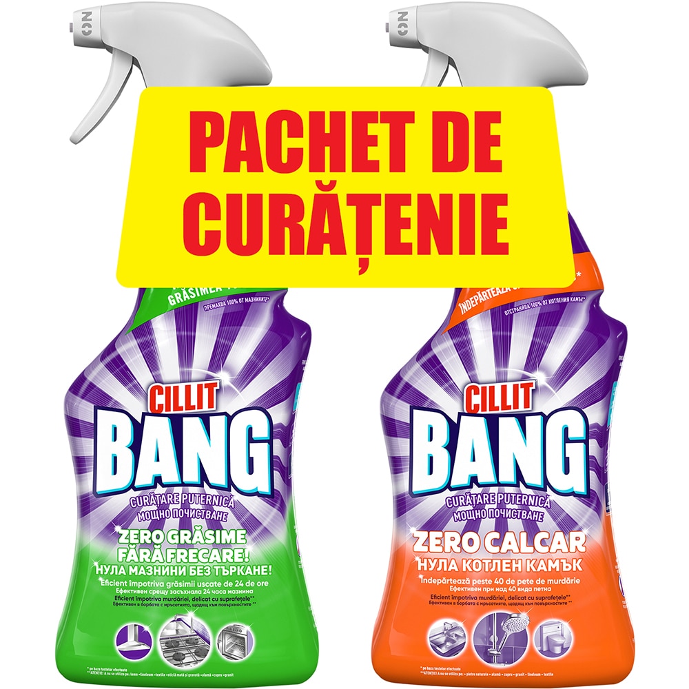 Pachet CILLIT Bang Limescale&Grime + Degresant, 2 x 750 ml