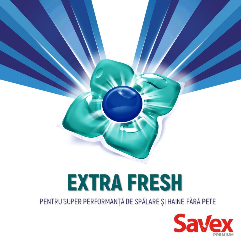 Detergent capsule SAVEX Premium Caps Extra Fresh, 64 spalari