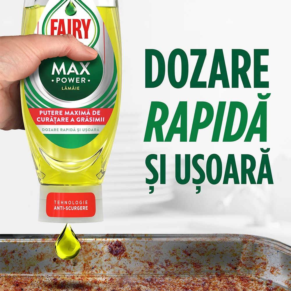 Detergent de vase FAIRY MaxPower Lemon, 545 ml