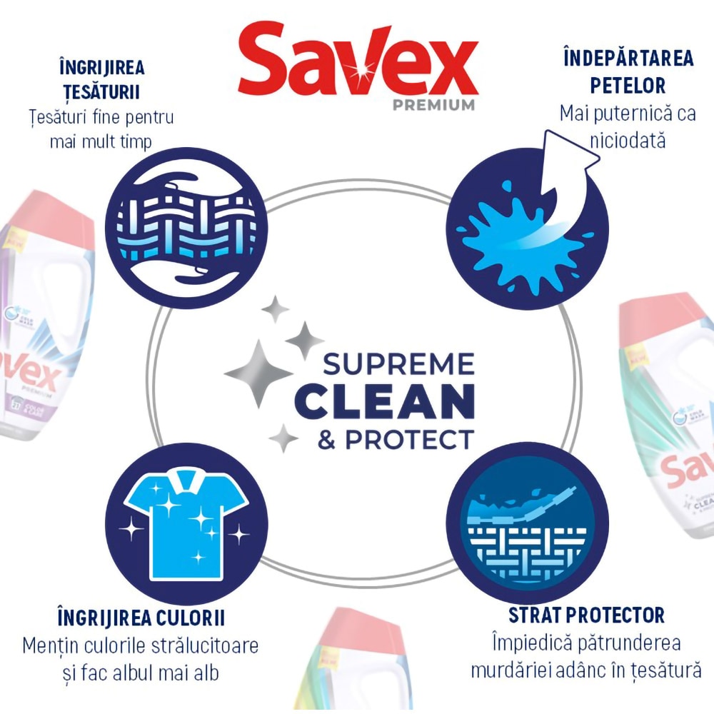 Detergent lichid SAVEX Premium Color, 3.6 l, 90 spalari