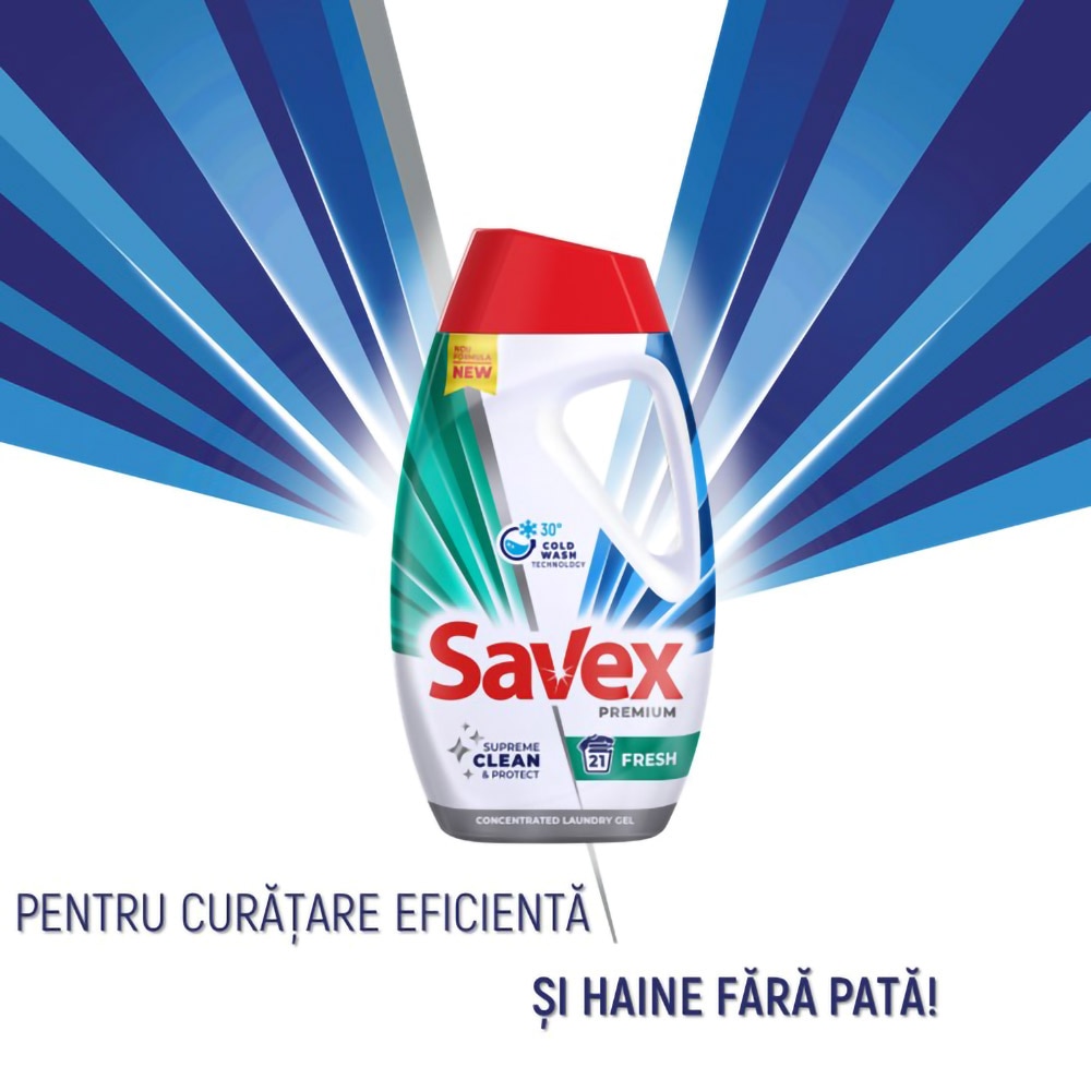 Detergent lichid SAVEX Premium Fresh, 2.7 l, 68 spalari