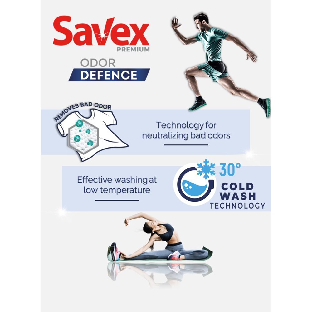 Detergent lichid SAVEX Premium Odor Defence, 1.71 l, 42 spalari