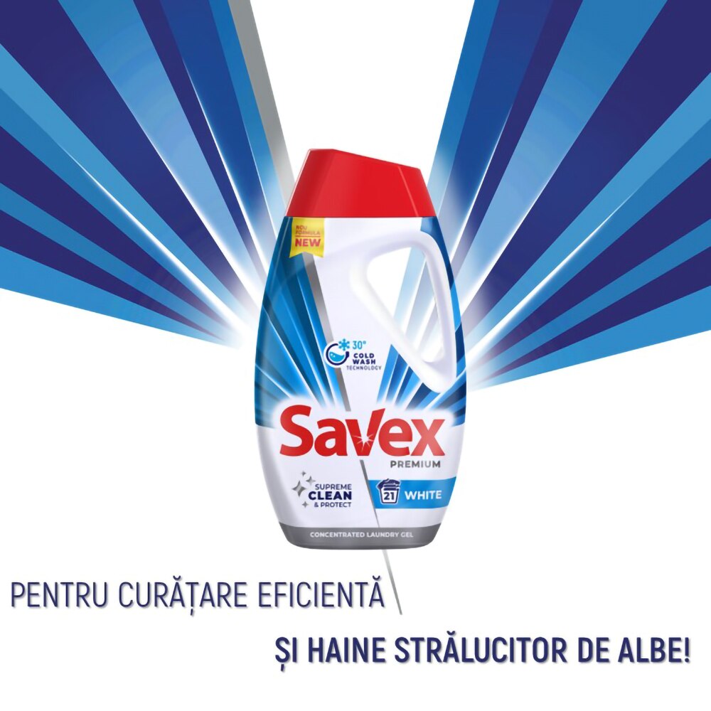 Detergent lichid SAVEX Premium White, 1.8 l, 45 spalari