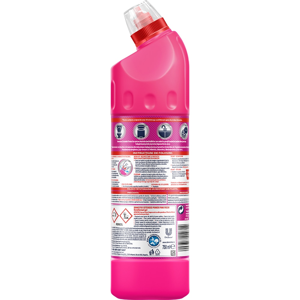 Dezinfectant DOMESTOS Extended Pink, 750ml